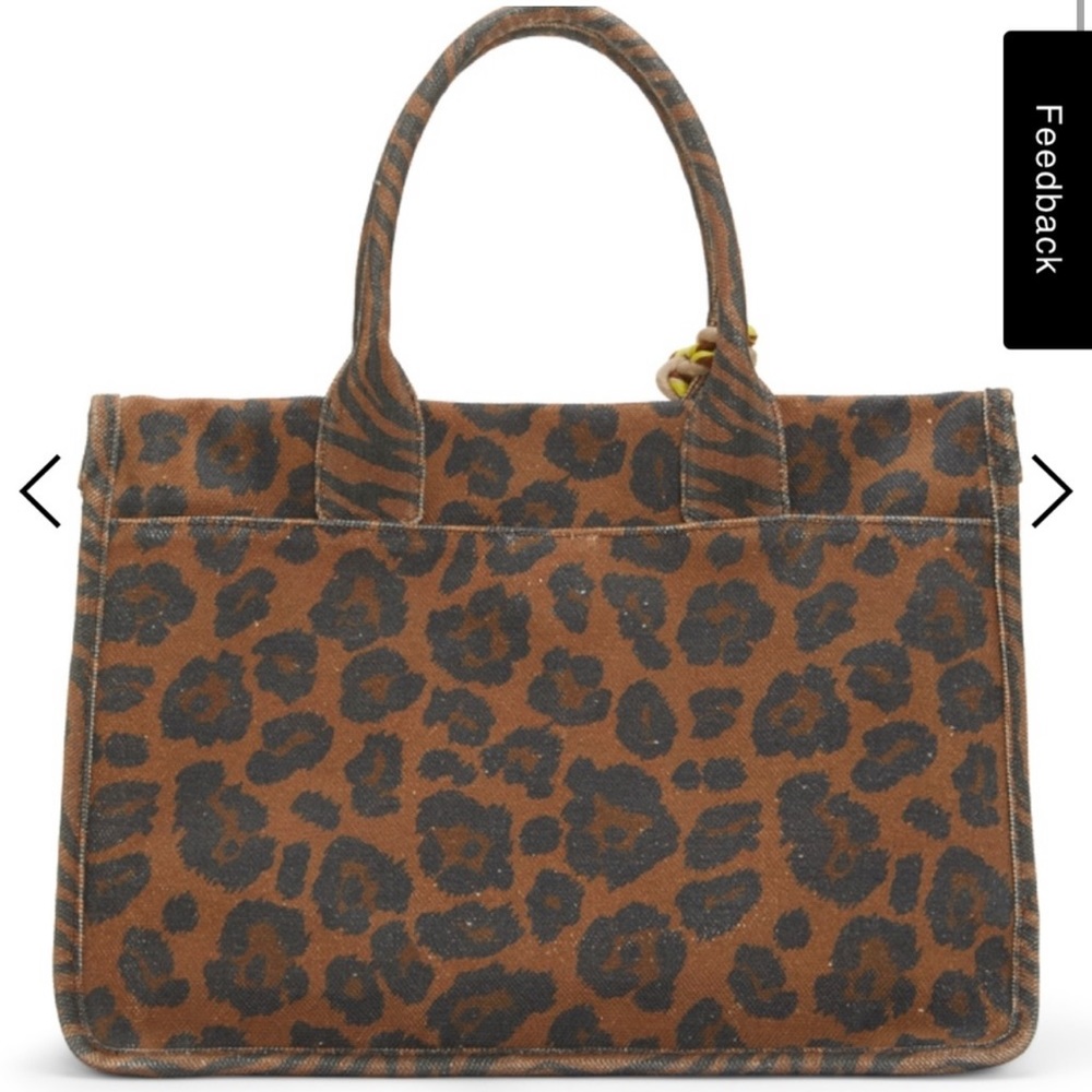 Vince Camuto Leopard Print Canvas Tote